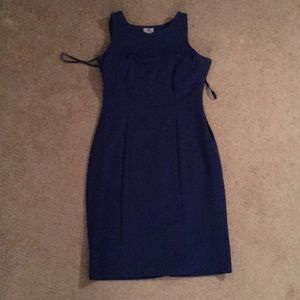 Dark blue dress with black lace on back